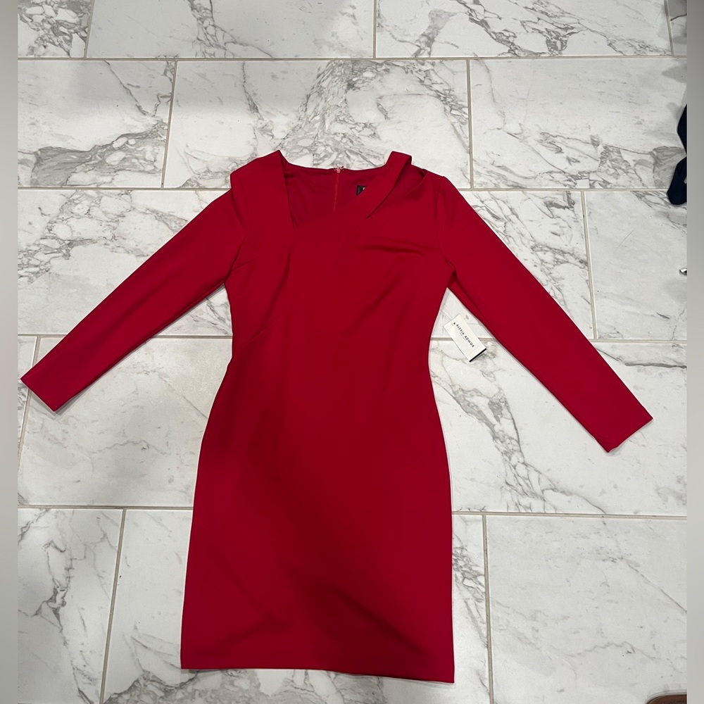 NWT Red Alexis Admor long sleeve red dress with beautiful cutouts.